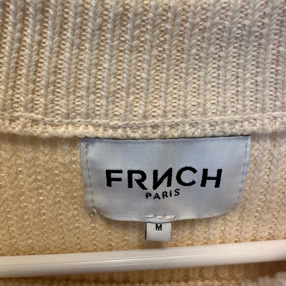 FRNCH Eyelet Sleeved Cream Sweater - Picture 3 of 4